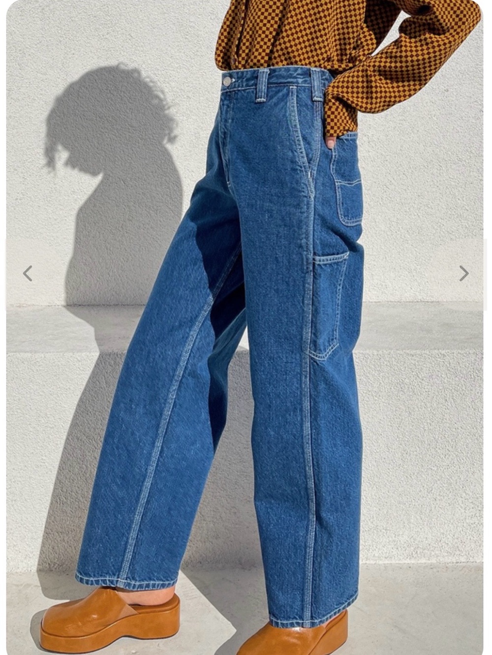 Lisa Says Gah Dark Blue Wide-Leg Utility Jeans - Picture 2 of 7